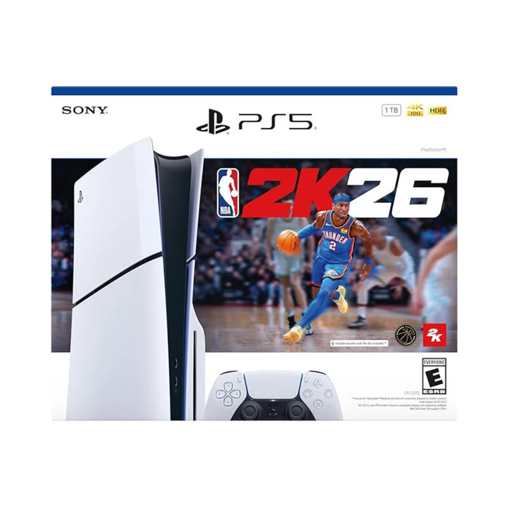 Sony PlayStation PS5 Slim 1TB NBA 2K26 Bundle White